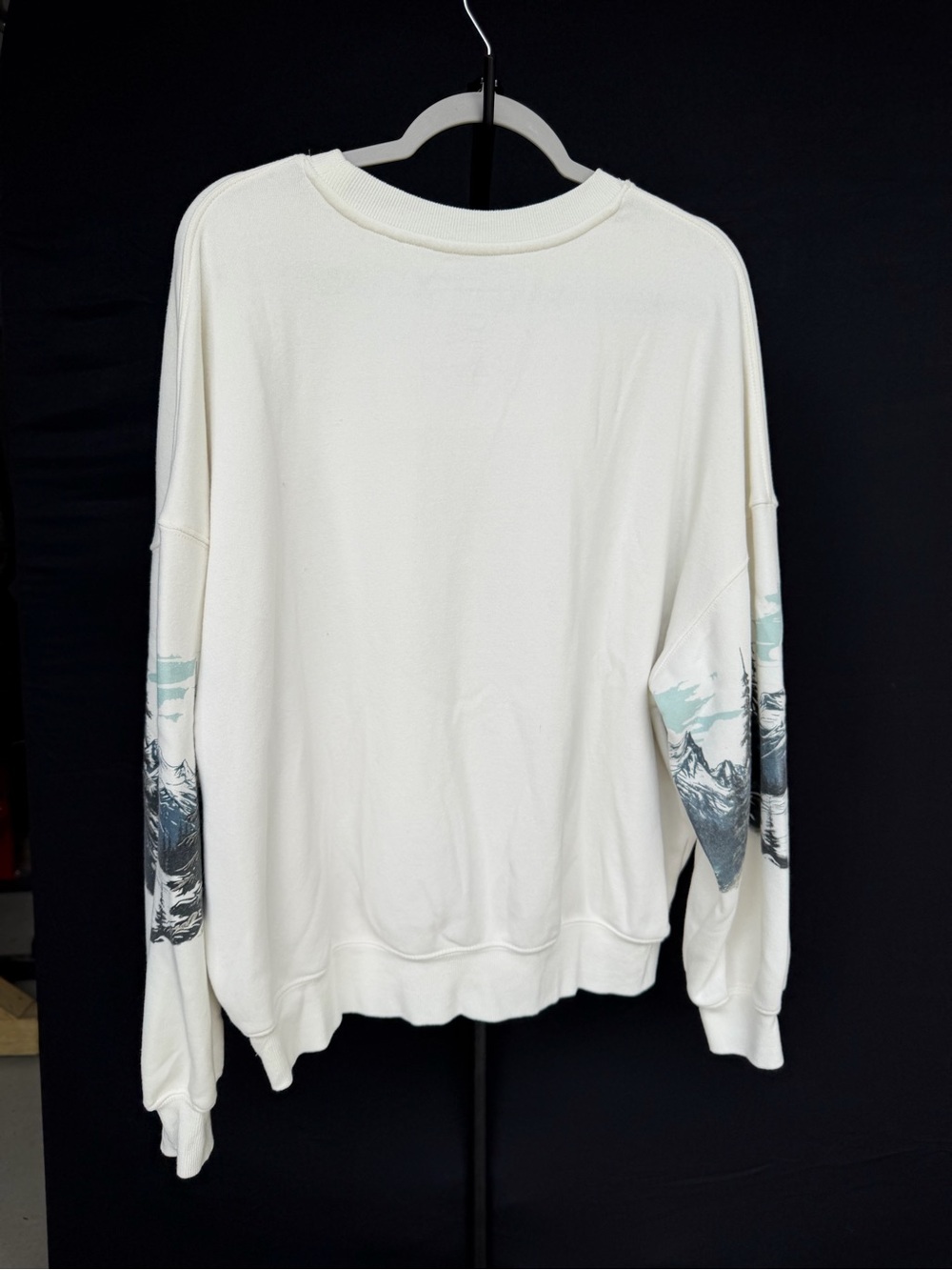 Hybrid Apparel White Sweatshirt with Red Script and Blue Graphic - Picture 4 of 4